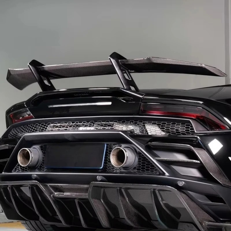 Upgraded Aerodynamic Dry Carbon Fiber Rear Spoiler Body Kit PK Style Rear Wing for Huracan Lp610 Lp580 EVO